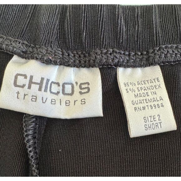 Chico's black wide leg travelers pants - size 2 short - Picture 4 of 5
